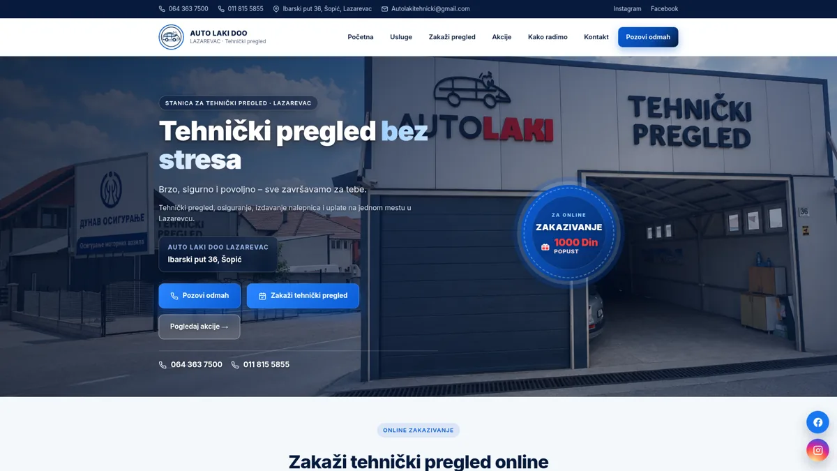 Auto Laki — Auto servis · Tehnički pregled