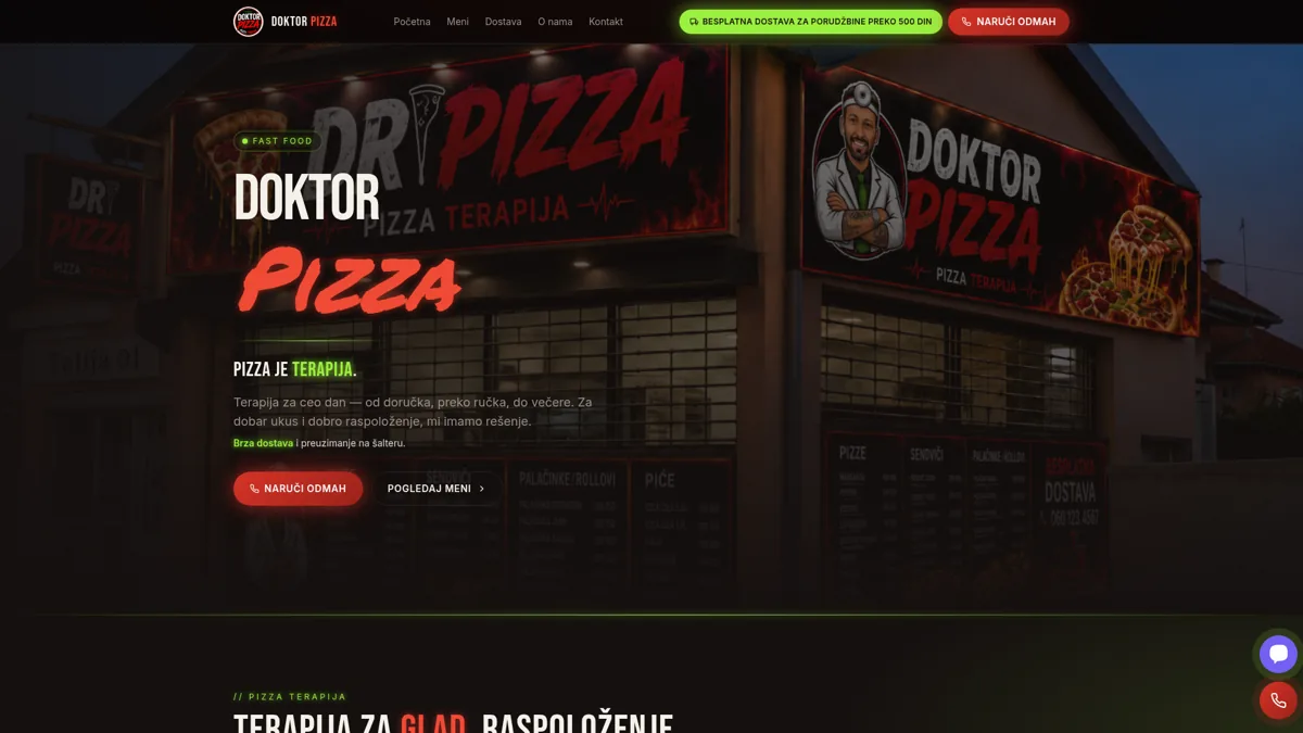 Doktor Pizza — Restoran · Dostava hrane